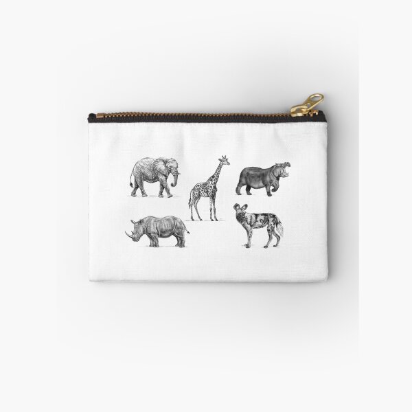 Item preview, Five African Animals Safari Design (Elephant, Rhino, Giraffe, Hippo, African Wild Dog) [Realistic Artwork] designed and sold by flypigart.
