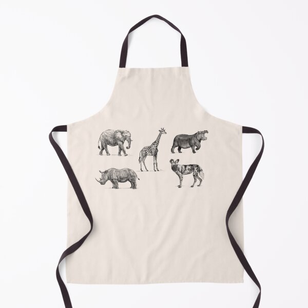 Item preview, Five African Animals Safari Design (Elephant, Rhino, Giraffe, Hippo, African Wild Dog) [Realistic Artwork] designed and sold by flypigart.