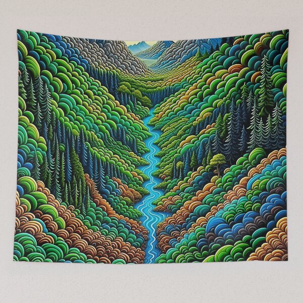 Item preview, [AI Art] Green Valley, Optical Art Style designed and sold by Sissle.