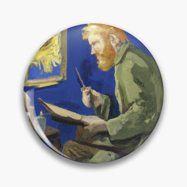 Item preview, A painting of the great Van Gogh painting himself designed and sold by WhimsyInkings.
