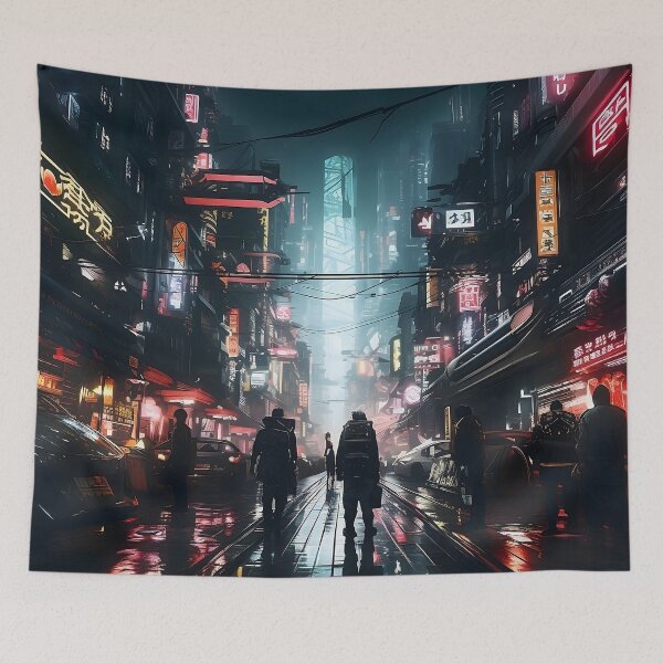 Item preview, Dark Cyberpunk Cityscape designed and sold by dcrc.