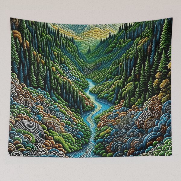 Item preview, [AI Art] Green Valley, Optical Art Style designed and sold by Sissle.