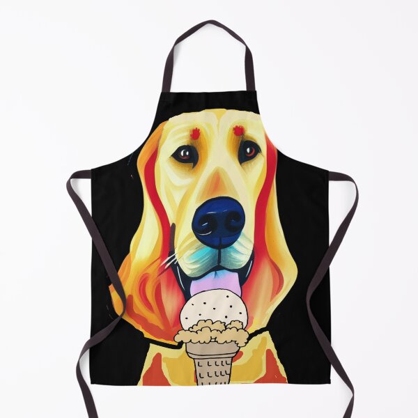 Artikelvorschau, Lustiger Golden Retriever Hund, der Eiscreme isst entworfen und verkauft von Nature's Fancy.