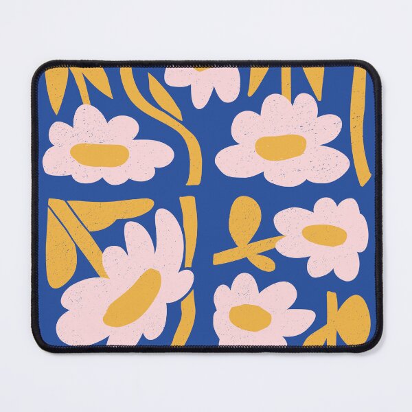 Aperçu de l'œuvre Fleurs bleues et roses abstraites créée et vendue par Geekline.