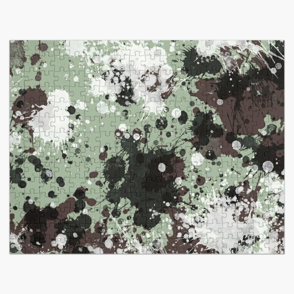Sage green paint splatter art, Drip painting abstract  Jigsaw Puzzle