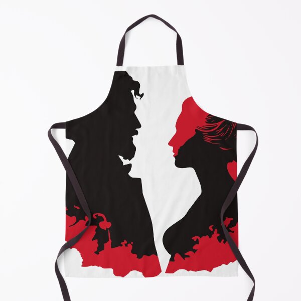 Item preview, Black and red silhouette of a man and woman in wedding attire getting married designed and sold by janedewaard.