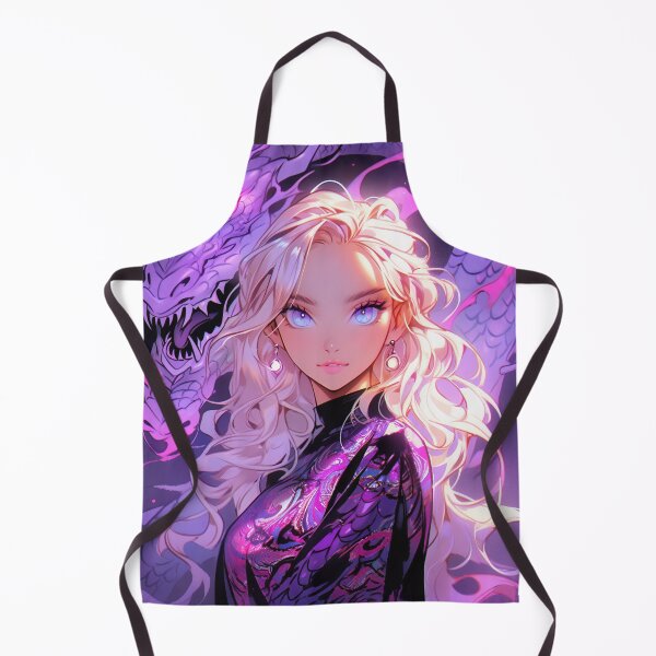 Item preview, Beautiful Purple Anime Girl and Dragon designed and sold by bubblegoth.