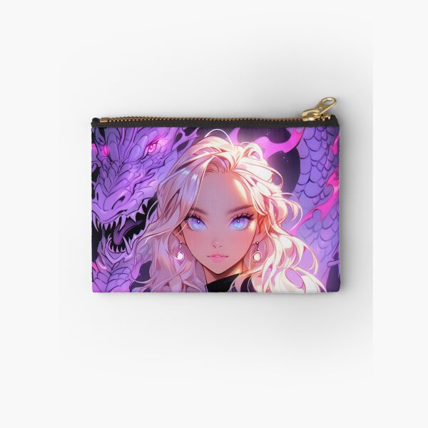 Item preview, Beautiful Purple Anime Girl and Dragon designed and sold by bubblegoth.