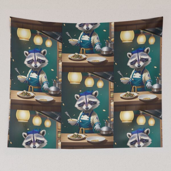 Item preview, A cool chef raccoon working in a kitchen designed and sold by Pelzi100.
