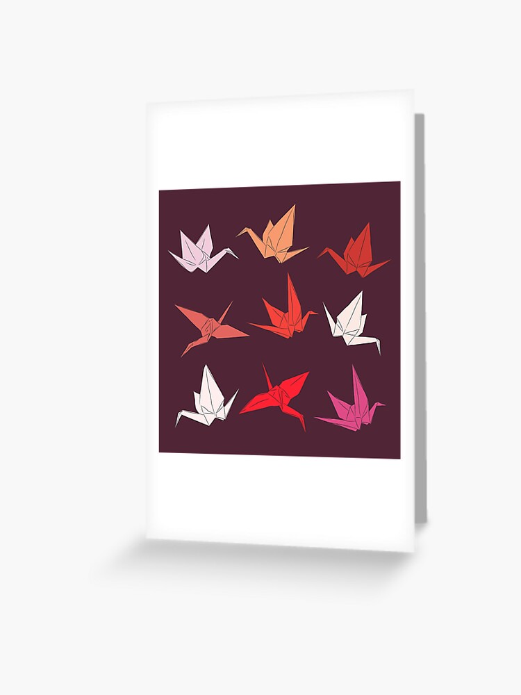 Japanese Origami paper cranes sketch, symbol of happiness, luck and  longevity