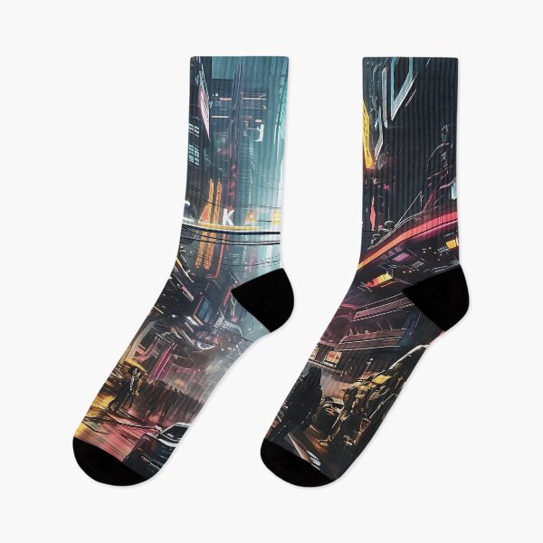 Item preview, Neon Drenched Cyberpunk Cityscape designed and sold by dcrc.