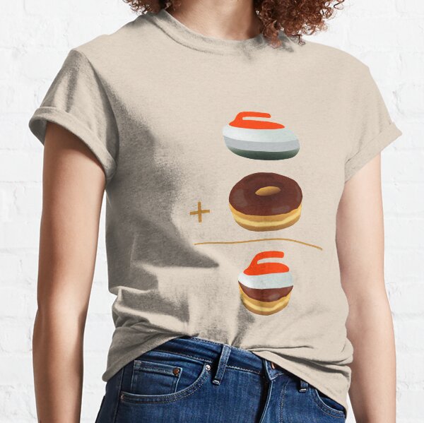Canadian Women Curling Sport with Donuts Classic T-Shirt