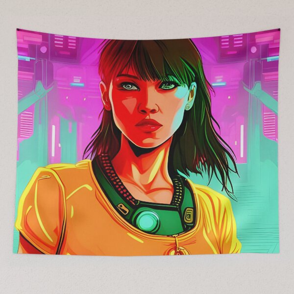 Item preview, Cyber Girl Beautiful Yellow Top designed and sold by Ink Art Design.