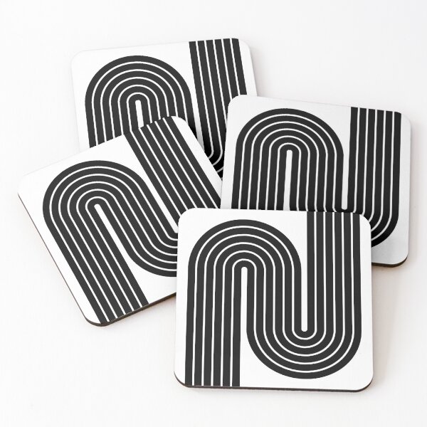 Item preview, 70s Retro Vintage Style Geometric Design 335 Black and White designed and sold by tonymagnerart.