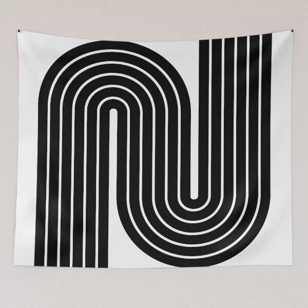 Item preview, 70s Retro Vintage Style Geometric Design 335 Black and White designed and sold by tonymagnerart.