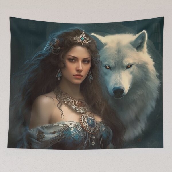 Item preview, Mysterious Queen and White Wolf designed and sold by Erika Kaisersot.