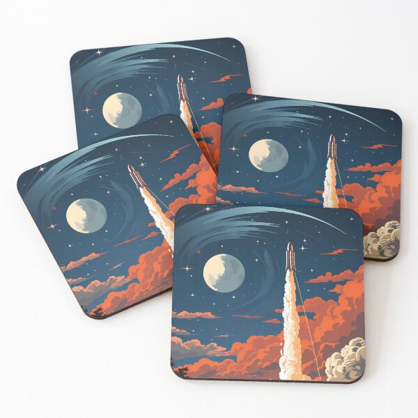 Item preview, A Rocket Ship Blasting Off Into Space designed and sold by alacaz.