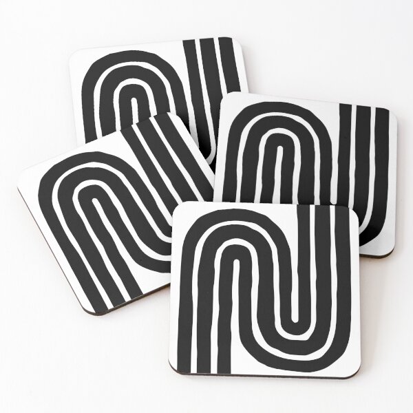 Item preview, 70s Retro Vintage Style Geometric Design 337 Black and White designed and sold by tonymagnerart.