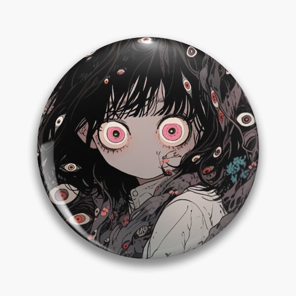 Item preview, Creepy Haunted Anime Girl Surrounded by Eyes designed and sold by bubblegoth.