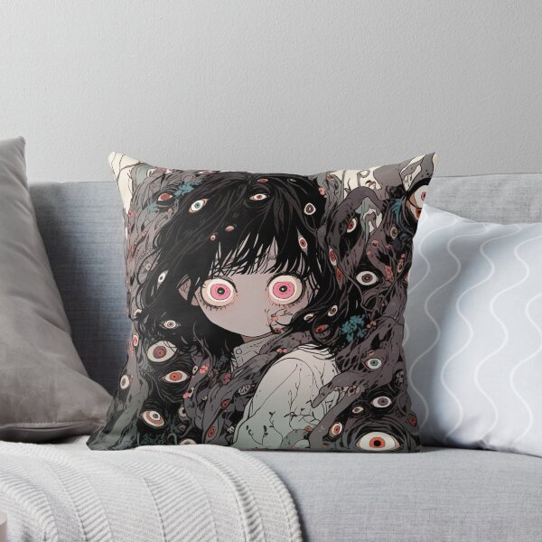 Item preview, Creepy Haunted Anime Girl Surrounded by Eyes designed and sold by bubblegoth.
