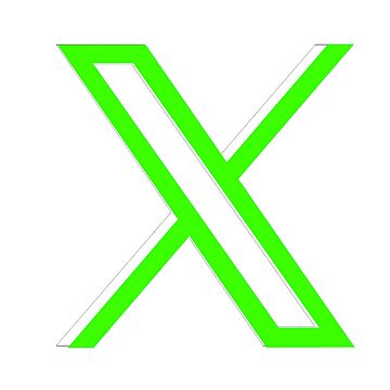 x.com green new logo, (old twitter)
