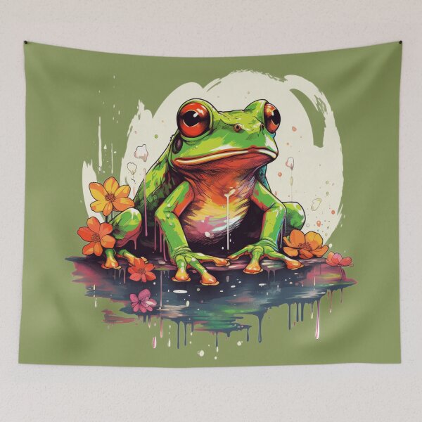 Aperçu de l'œuvre Enchanting Froggy, grenouille majestueuse créée et vendue par PrintDesignLab.