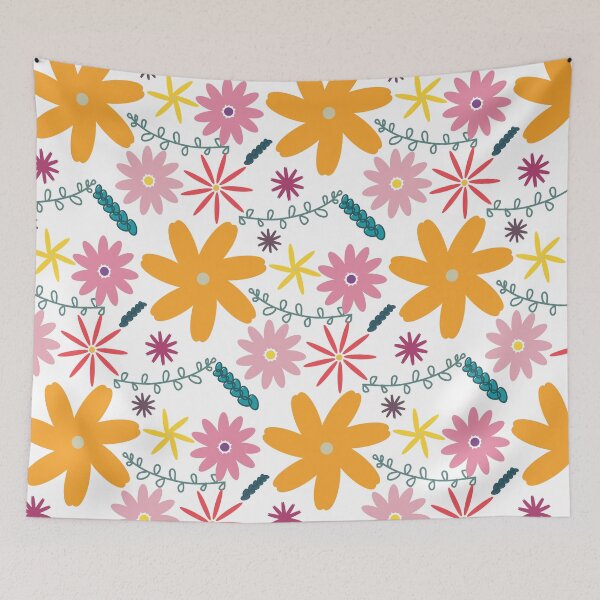 Item preview, Yellow and pink tiny flowers pattern designed and sold by Chirayu1111.