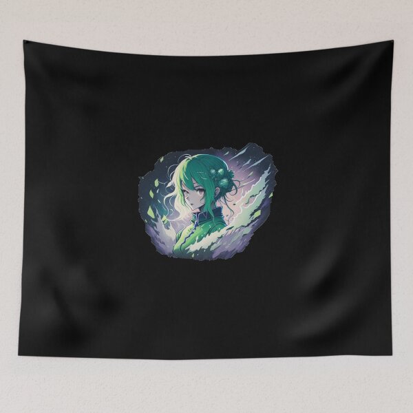 Item preview, green hair anime girl designed and sold by GlunmanStore.