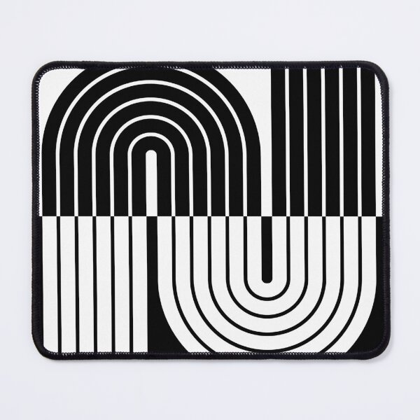 Item preview, 70s Retro Vintage Style Geometric Design 339 Black and White designed and sold by tonymagnerart.