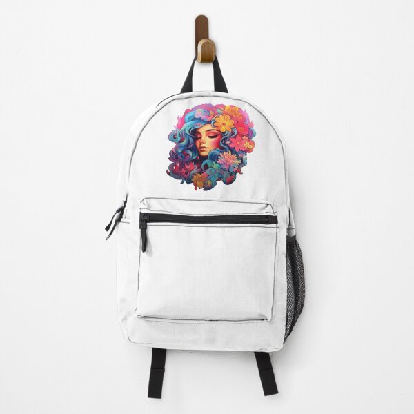 Item preview, Colourful woman with hairs of flowers designed and sold by SmileshareShop.