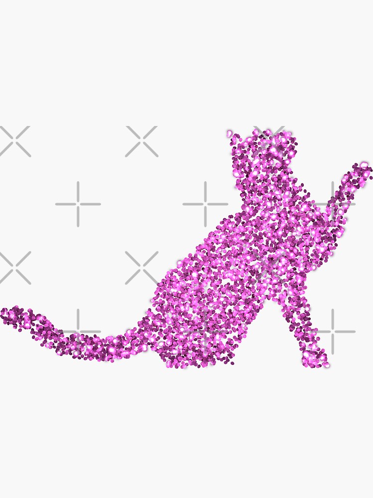 "Pink Glitter Cat" Sticker for Sale by proeinstein Redbubble
