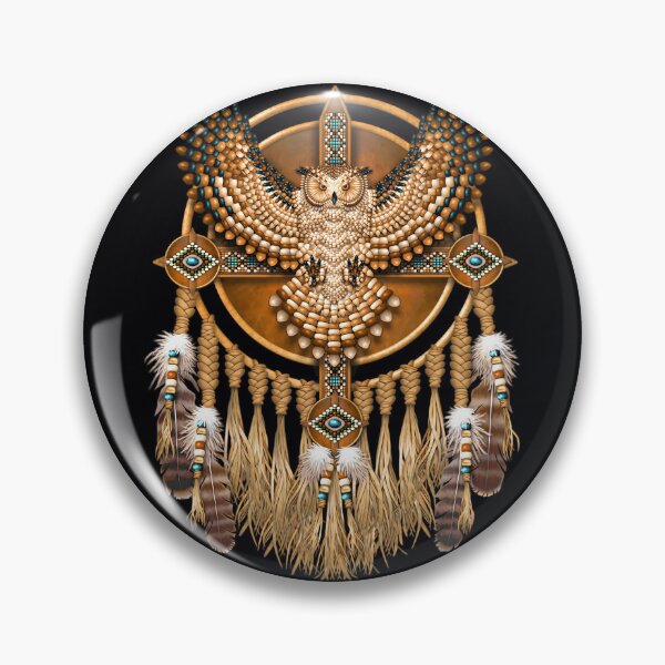 Item preview, Native American Beadwork Owl Mandala Canvas Print 	 designed and sold by dynoxyosf96.