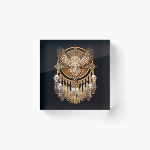 Item preview, Native American Beadwork Owl Mandala Canvas Print 	 designed and sold by dynoxyosf96.