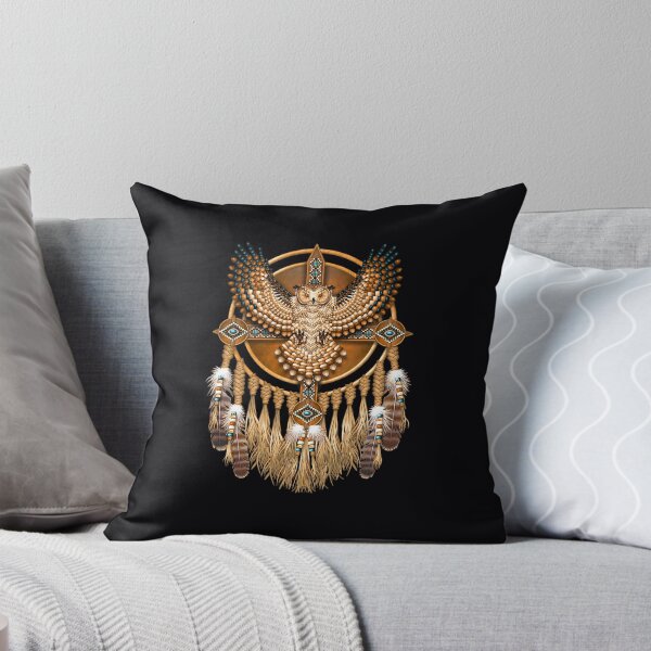 Item preview, Native American Beadwork Owl Mandala Canvas Print 	 designed and sold by dynoxyosf96.