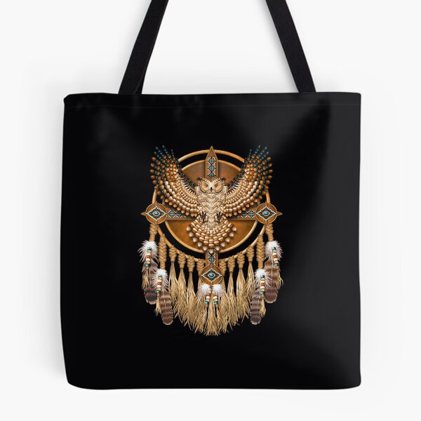 Item preview, Native American Beadwork Owl Mandala Canvas Print 	 designed and sold by dynoxyosf96.