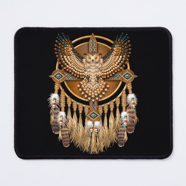 Item preview, Native American Beadwork Owl Mandala Canvas Print 	 designed and sold by dynoxyosf96.
