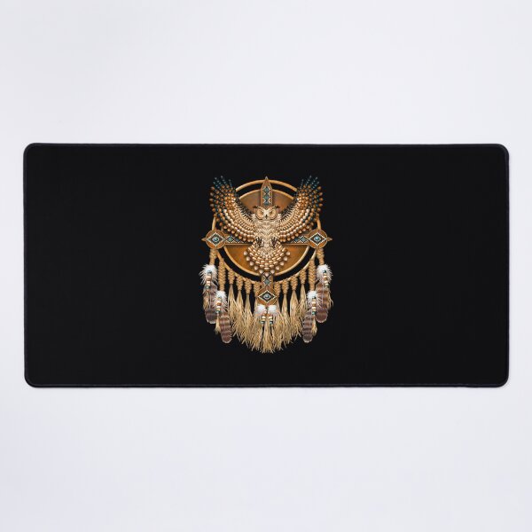 Item preview, Native American Beadwork Owl Mandala Canvas Print designed and sold by dynoxyosf96.