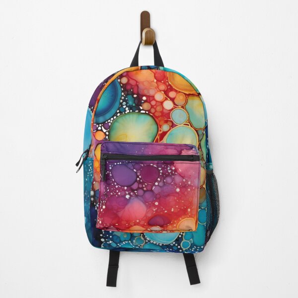 Artikelvorschau, Rucksack mit Regenbogen-Aquarellblasen entworfen und verkauft von baggageboutique.