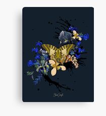 Vintage Black Jungle Butterfly Canvas Print