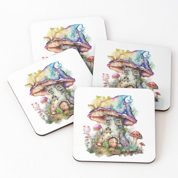 Item preview, Mushroom Fairy House, Watercolor Fantasy Art designed and sold by Noa-designs.