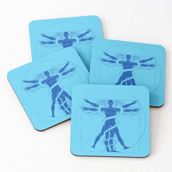 Item preview, Vitruvian Man Caduceus (Blue) designed and sold by FilmmakersPOV.