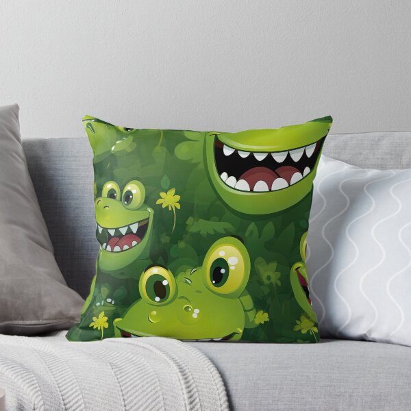 Item preview, Pattern with cute green frogs  designed and sold by libanmax.