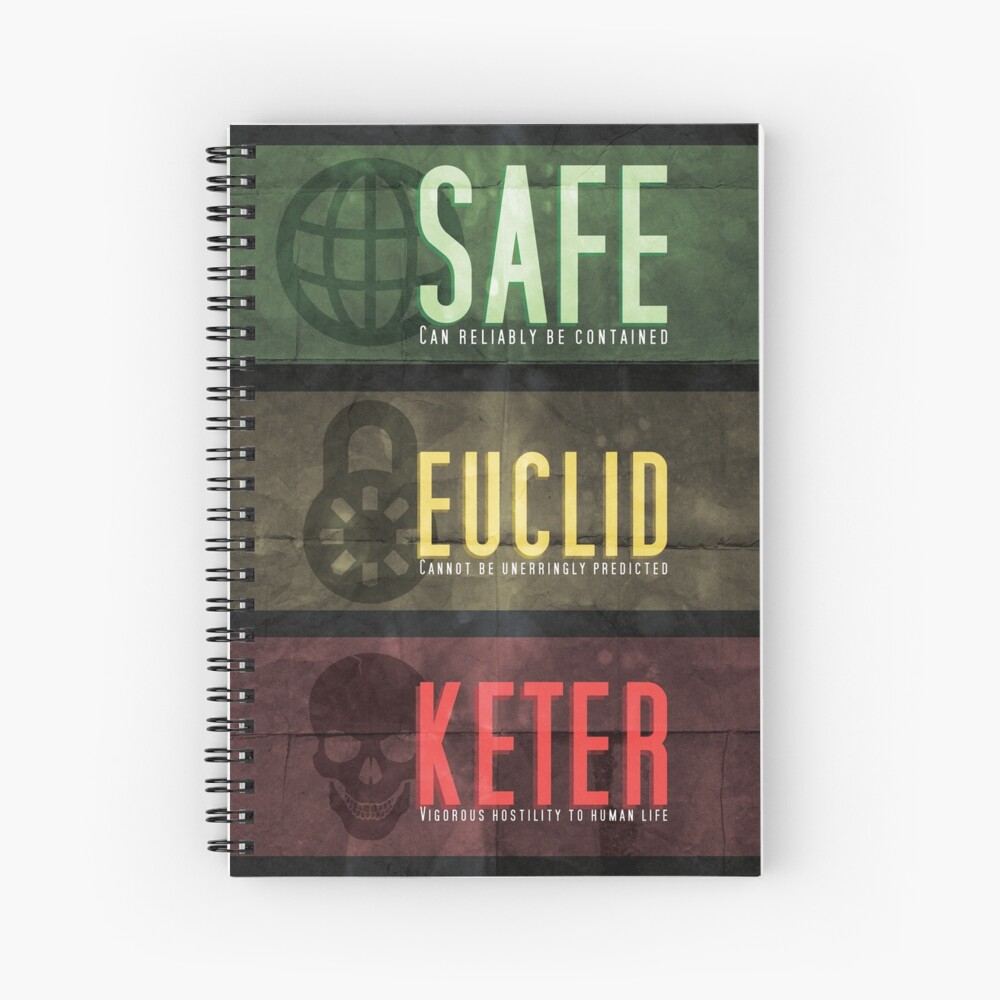 SCP Threat Levels Spiral Notebook By TheVolgun Redbubble   Sn,x1000 Pad,1000x1000,f8f8f8.u4 