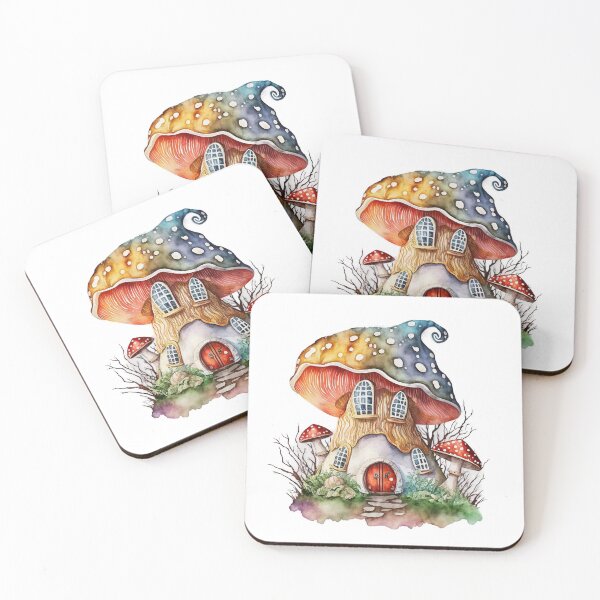 Item preview, Mushroom Fairy House, Watercolor Fantasy Art designed and sold by Noa-designs.