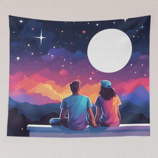 Item preview, Stargazing Couple designed and sold by ArtsyWishesShop.