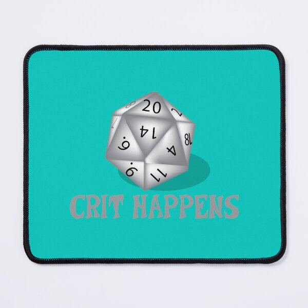 Item preview, Crit happens - in grey, D&D dice designed and sold by AnnaleeArce.