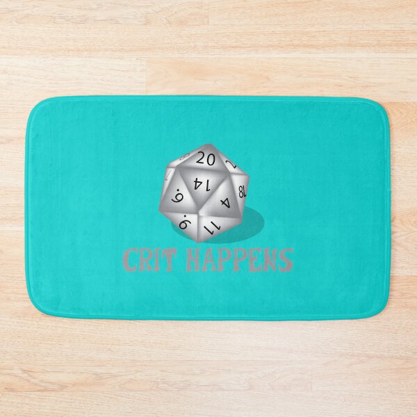 Item preview, Crit happens - in grey, D&D dice designed and sold by AnnaleeArce.