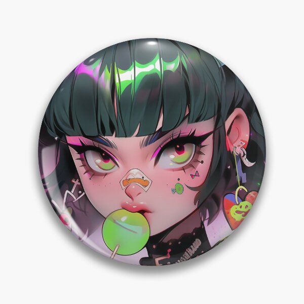 Item preview, Green Harajuku Sassy Lollipop Anime Girl designed and sold by bubblegoth.