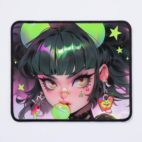 Item preview, Green Harajuku Sassy Lollipop Anime Girl designed and sold by bubblegoth.
