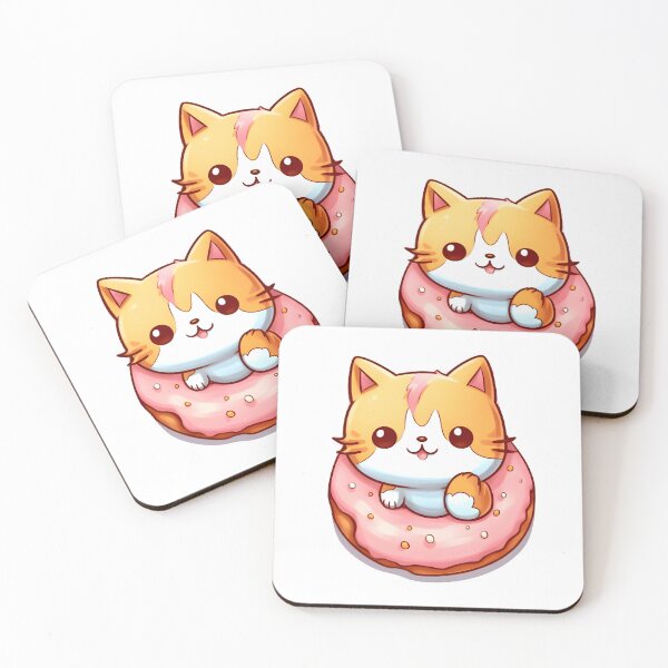Item preview, Kawaii Kitty Donut designed and sold by ArtfulVixen.